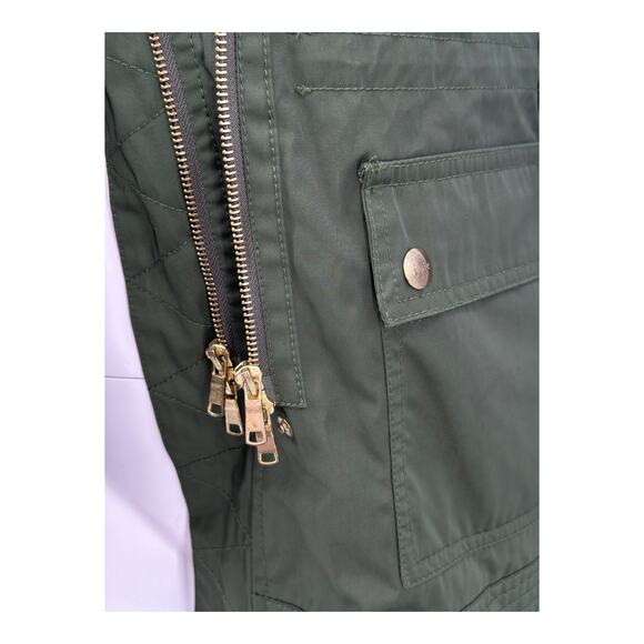 Joie Jacket Womens XS Green Golden Gavi Anorak Coat Shell Faux Fur Vest Gorpcore - Picture 5 of 14